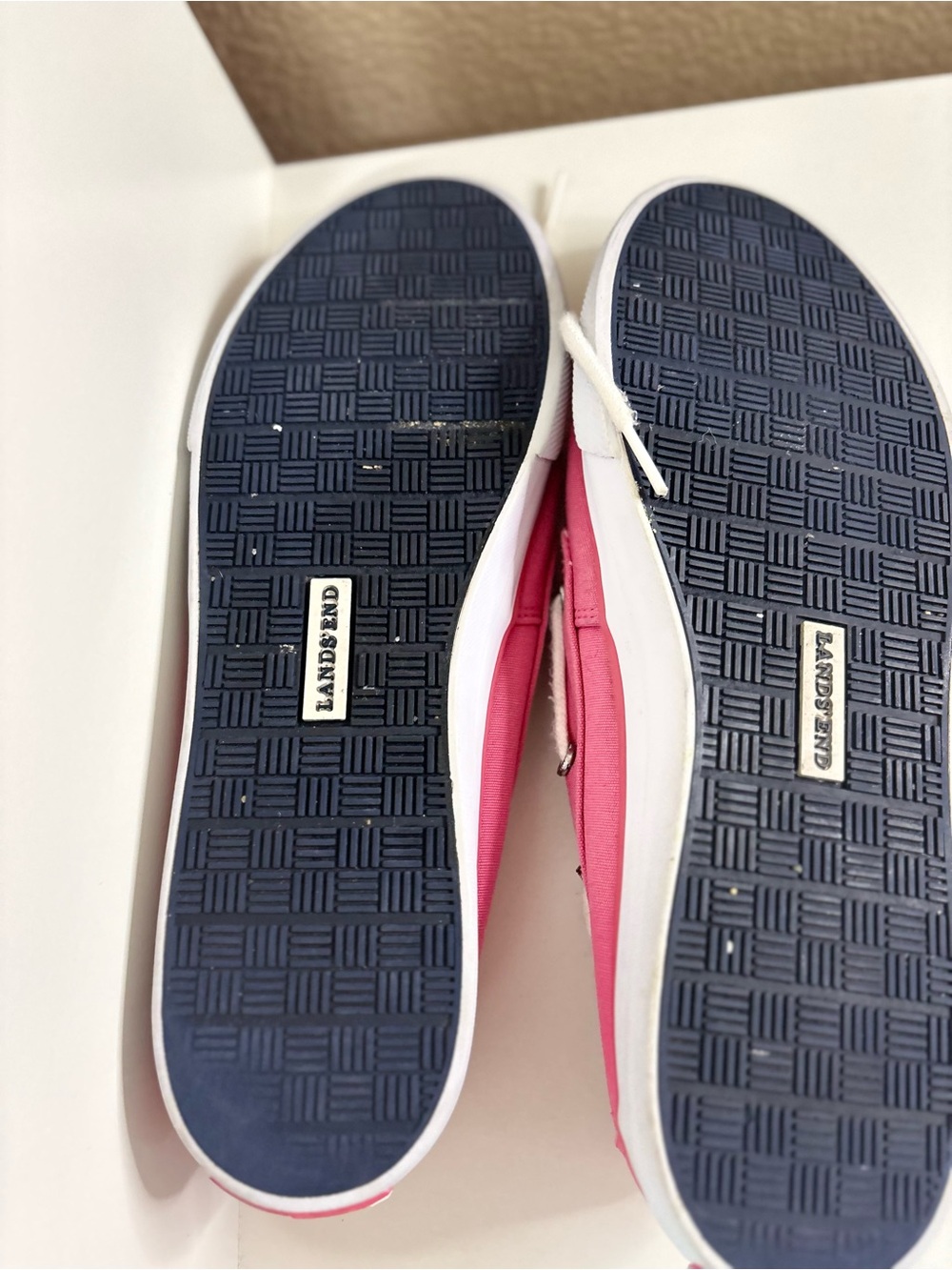 Lands’ End Pink Canvas Boat Shoes Nautical Deck Shoes Women’s 11B - Picture 7 of 10